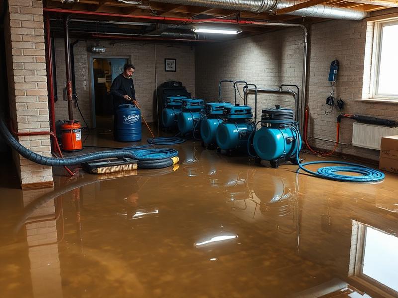 Flooded basement cleanup